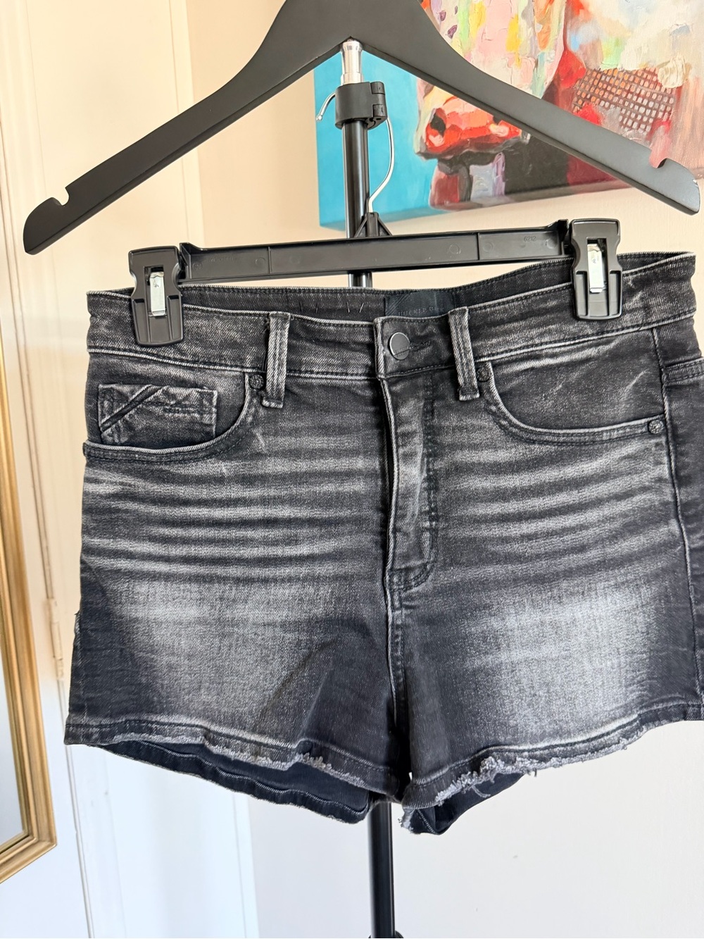 Women’s Buckle Black Distressed Denim Shorts – Size 27